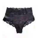 Talla Xl Panty De Encaje Tiro Alto Luna Negra