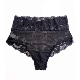 Talla L Panty De Encaje Tiro Alto Luna Negra