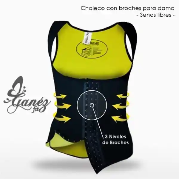 Faja Chaleco Reductor Neopreno Broche Talla M