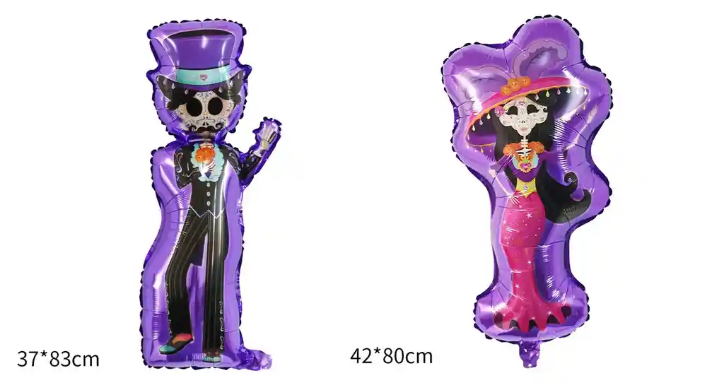 Set X 2 Globos Grandes Catrina Fiesta Mexicana Halloween