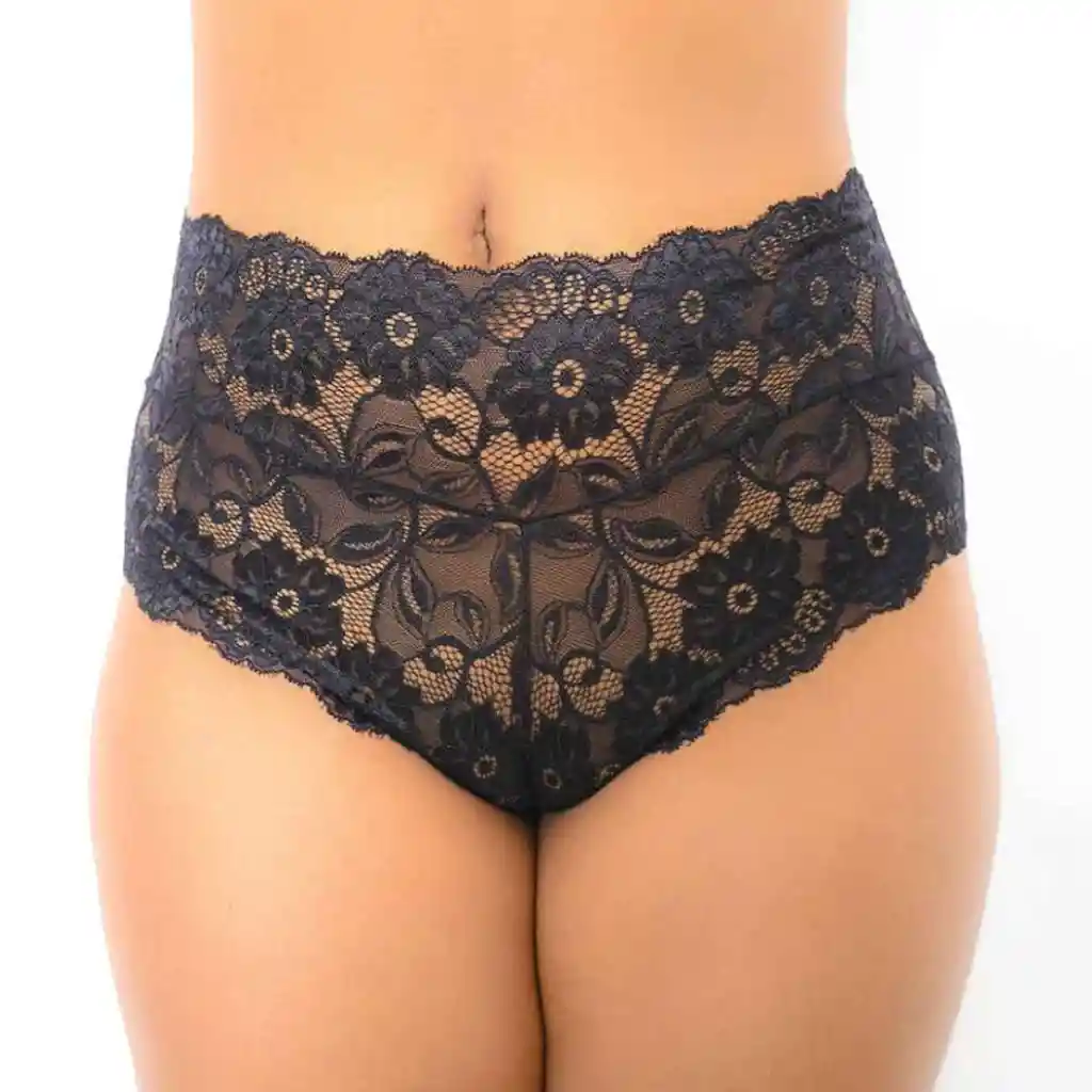 Talla M Panty De Encaje Cachetero Sofia Negra