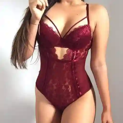 Talla Xl Body Clavel Vinotinto De Encaje