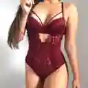 Talla L Body Clavel Vinotinto De Encaje