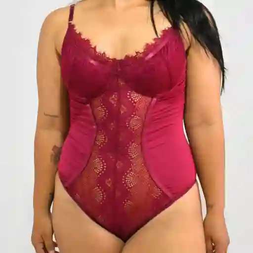 Talla L Body Gina Vinotinto De Encaje