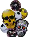 Globos Halloween Set Por 7 Diseño Catrina Calavera México