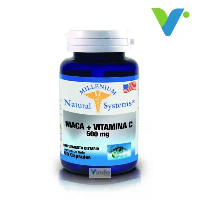 Maca 500 Mg	+ Vitamin C 60 Capsulas Natural Systems Millenium