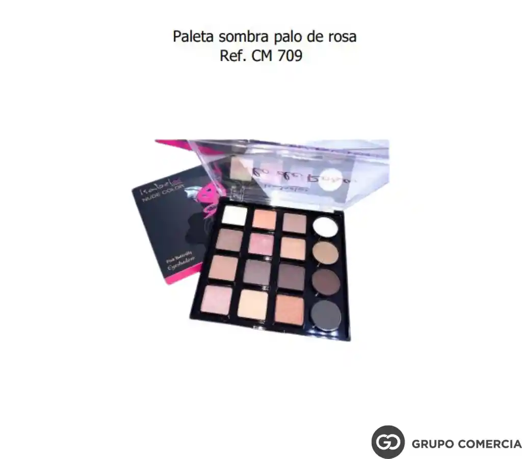 Paleta De Sombras Palo De Rosa Con Glitter 16 Tonos