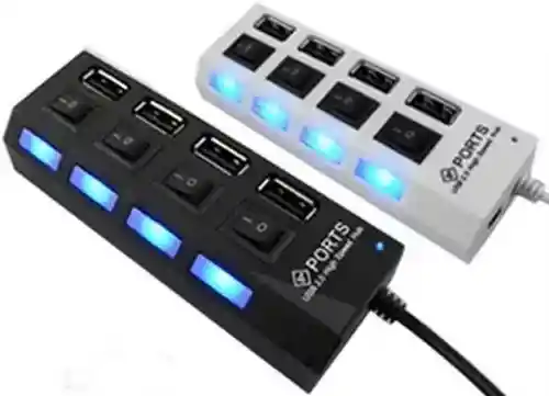 Multi Hub Usb 4 Puertos Usb 2.0 Led Con Switch Individual