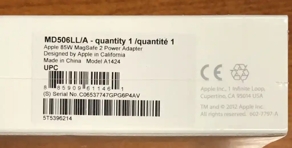 Cargador Magsafe 2 Apple 85w Macbook Pro 2012 2015 - Original Apple