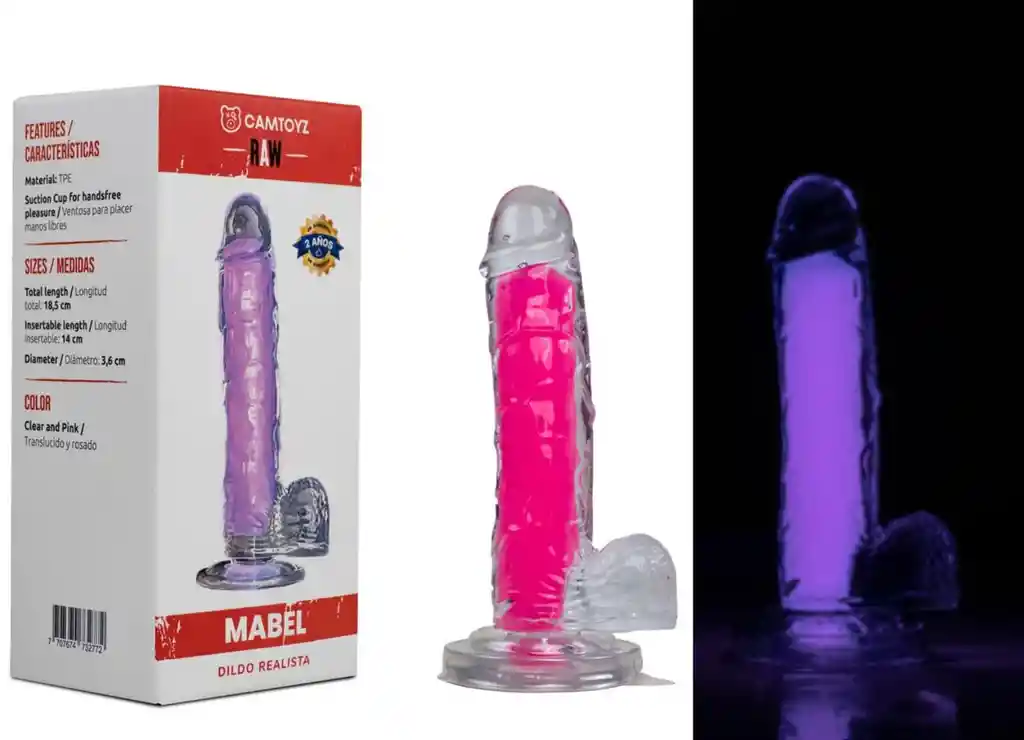 Dildo Realista Consolador Con Chupa Nebula Brilla En La Oscuridad