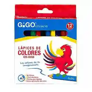 Caja De Color Gigo Student X12 Unds Corto Unipunta