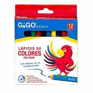 Caja De Color Gigo Student X12 Unds Corto Unipunta