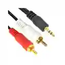 Cable 2x1 Audio - 2 Rca A Plug / Jack 3.5mm Sonido Estéreo / 1.5 Metros