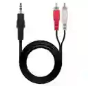 Cable 2x1 Audio - 2 Rca A Plug / Jack 3.5mm Sonido Estéreo / 1.5 Metros