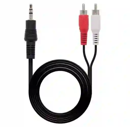 Cable 2x1 Audio - 2 Rca A Plug / Jack 3.5mm Sonido Estéreo / 1.5 Metros