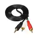 Cable 2x1 Audio - 2 Rca A Plug / Jack 3.5mm Sonido Estéreo / 1.5 Metros
