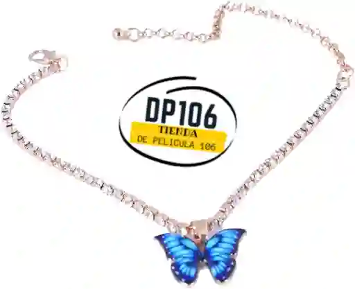 Tobillera De Mariposa Con Cadena De Diamantes De Imitación / Pulsera De Pierna