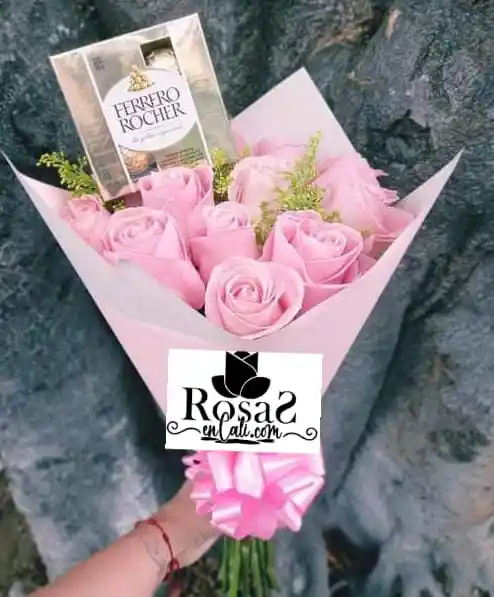 Boquet Rosas Y Chocolate