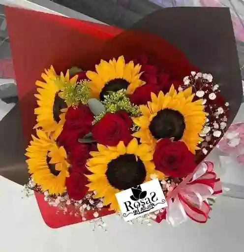 Bouquet Rosas Y Girasoles Floristeria Cali