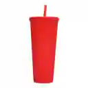 Vaso Con Pitillo Texturizado 710ml Multicolor