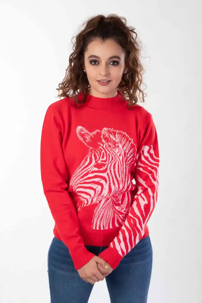 Sweater Cebra Rojo