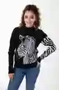 Sweater Cebra Negro Blanco