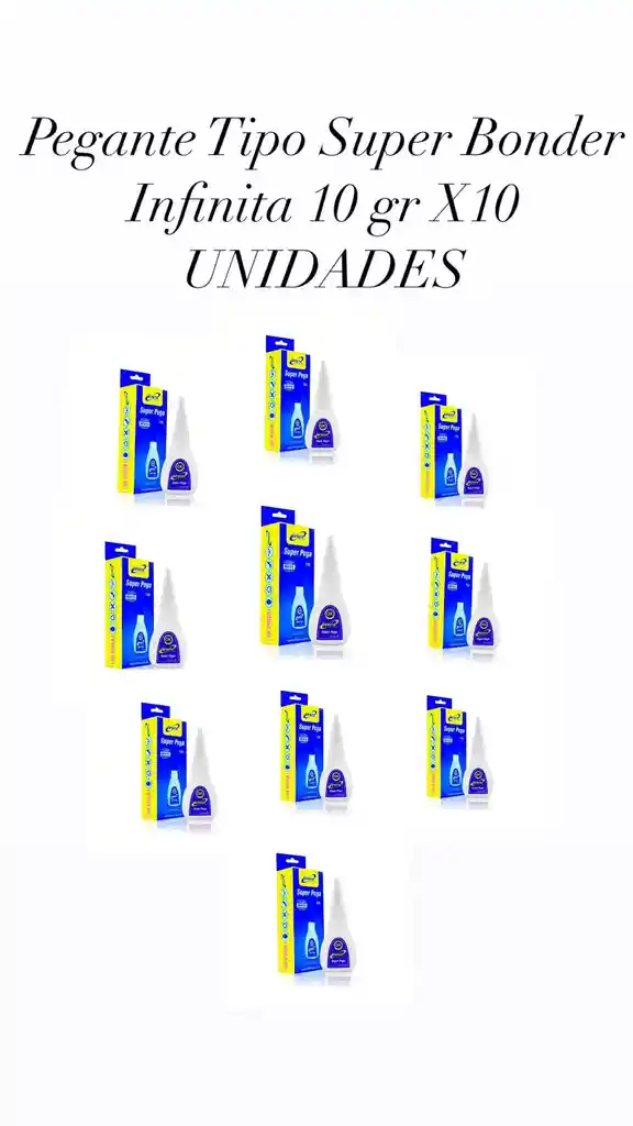 Pegante Tipo Super Bonder Infinita 10 Gr X10 Unidades