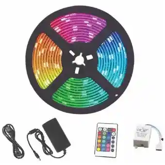 Cinta Led Multicolor Con Adaptador Y Control 16 Colores