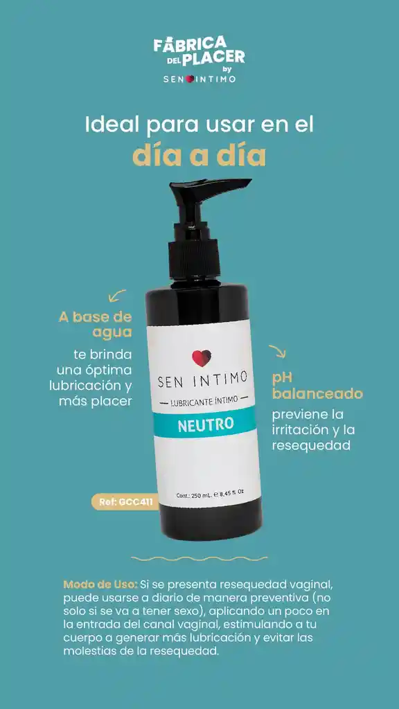 Lubricante Neutro X 250 Ml Sen Intimo