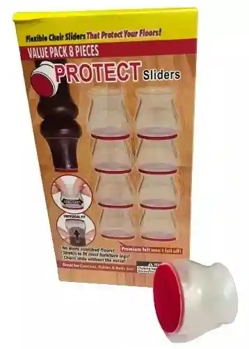 Protector De Patas Silla Silicona Fieltro X 8 Pzas