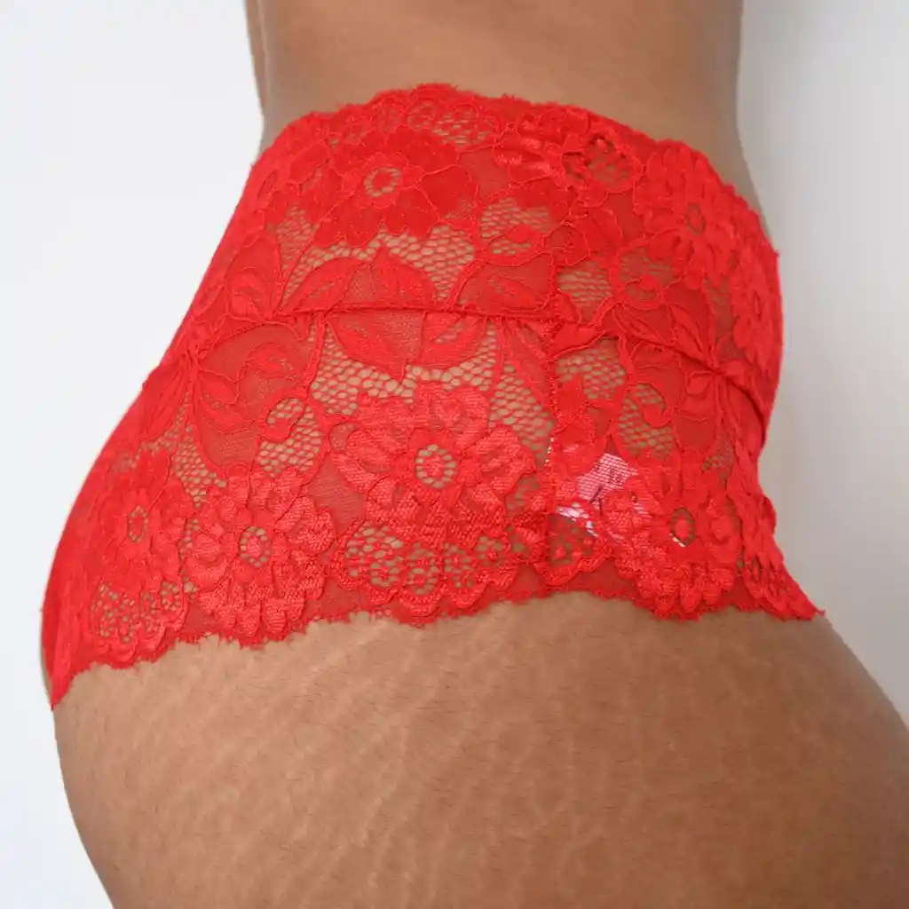 Talla Xl Panty De Encaje Cachetero Sofia Roja