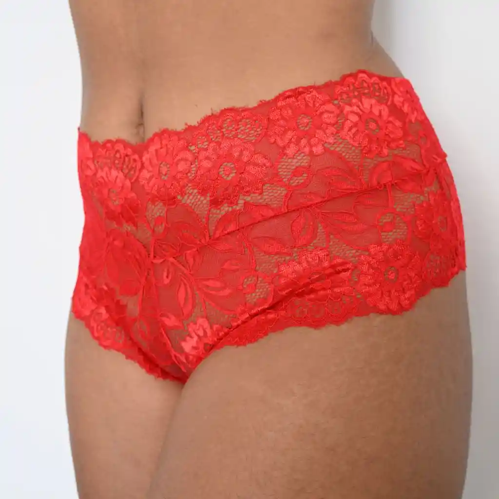 Talla Xl Panty De Encaje Cachetero Sofia Roja