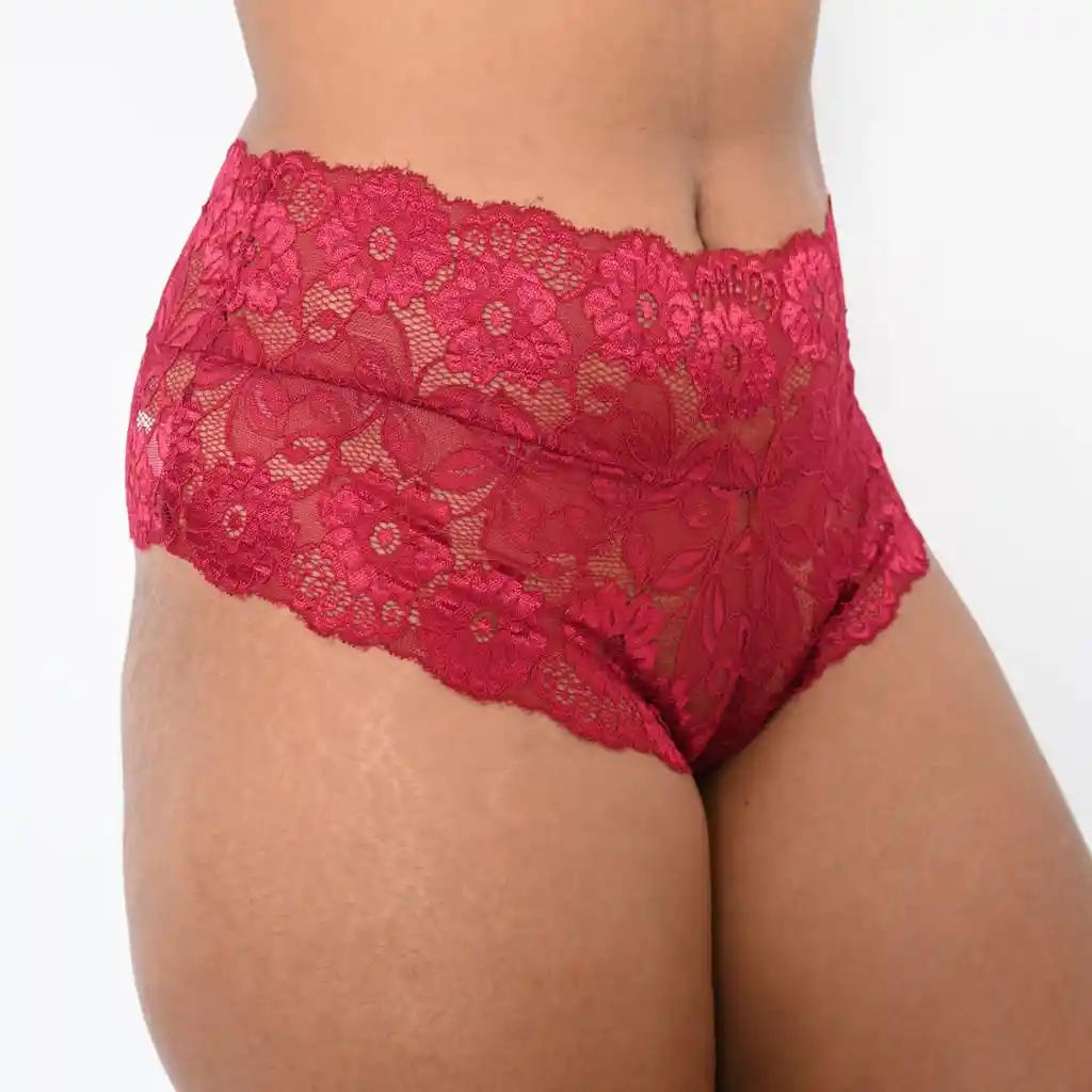 Talla S Panty De Encaje Cachetero Sofia Vinotinto