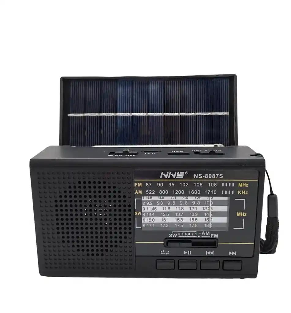 Radio Bluetooth Bateria Recargable Y Panel Solar Ns-8087s