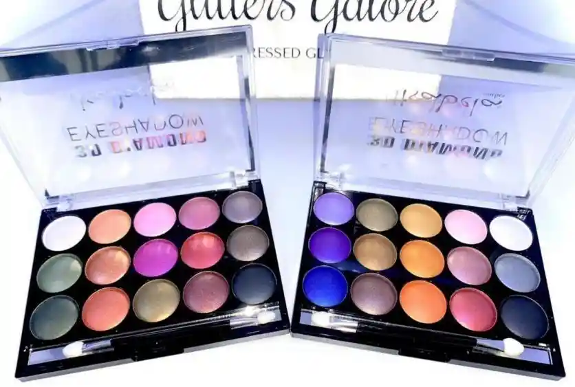 Paleta De Sombras Glitter 15 Tonos Con Aplicador