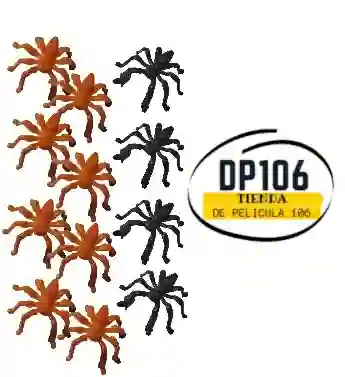 Arañas Plasticas Pequeñas Decoración Halloween X 12 Und