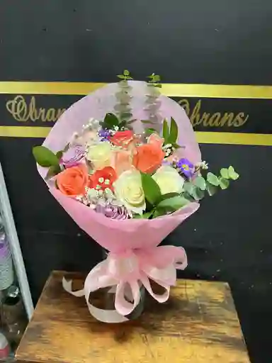 Buquet Rosas Color Pasteles