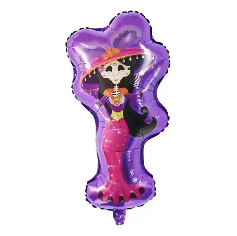 Globo Metalizado Halloween Catrina Mujer (42*80 Cm)