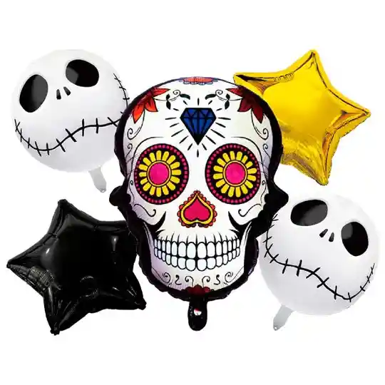 Globo Metalizado Bouquet 5 Piezas Halloween Ref 1599-62