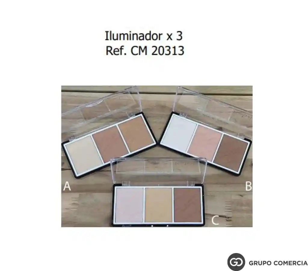 Iluminador Maquillaje X 3 Tonos