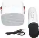 Mini Altavoz/parlante Bluetooth, Inalámbrico Karaoke Con Micrófono (blanco)