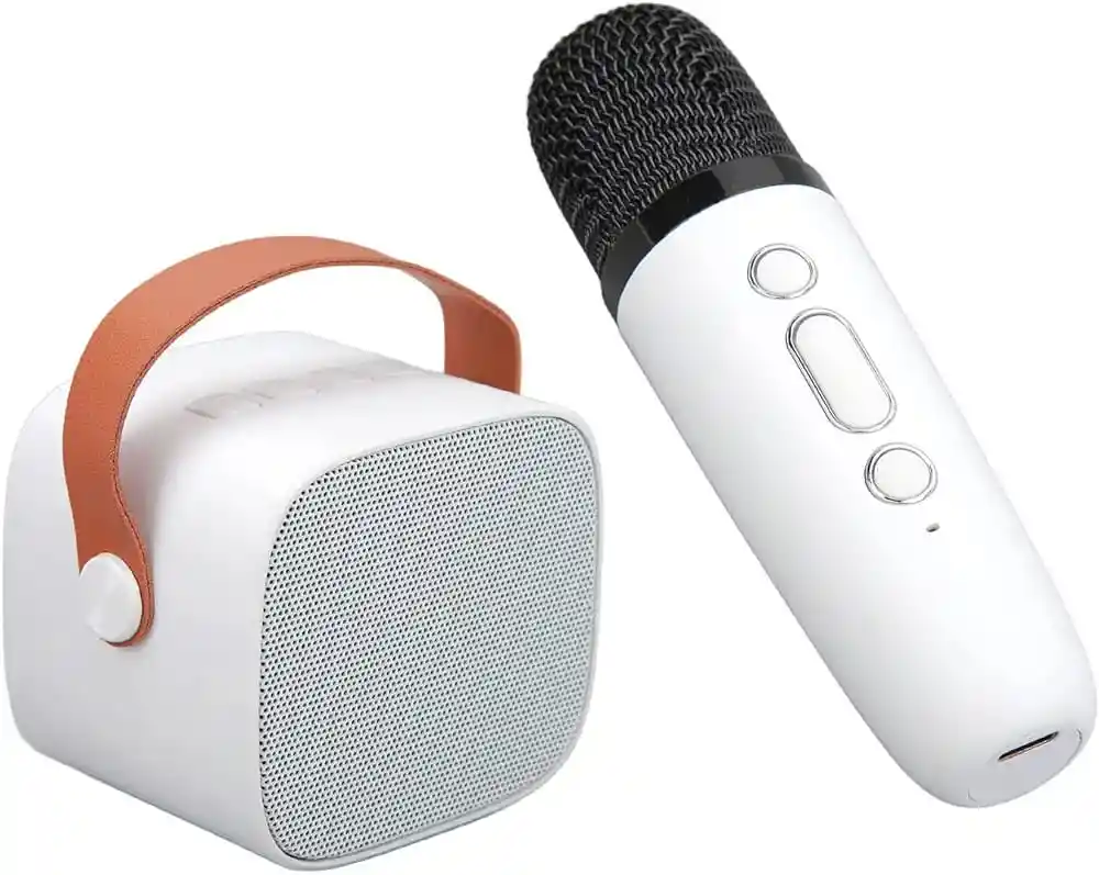 Mini Altavoz/parlante Bluetooth, Inalámbrico Karaoke Con Micrófono (blanco)