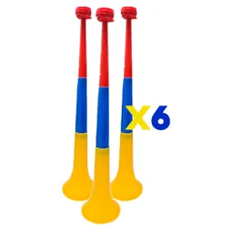 Vuvuzela Corneta Fútbol 56cm Grande X6 Plegable Tricolor Colombia