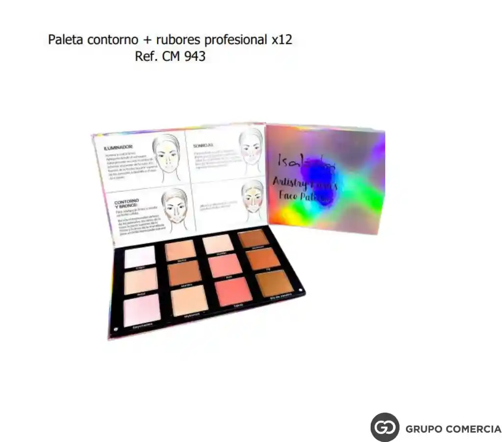 Paleta De Contorno Y Rubor Profesional X 12 Tonos