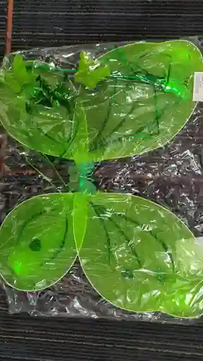 Alas De Ada Color Verde Con Barita Con Mariposas Verdes