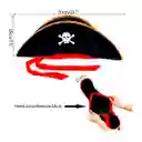 Disfraz Pirata Sombrero + Parche Arete + Espada Corta Daga