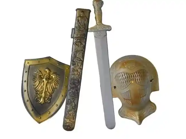 Set Medieval Disfraz Boy Toys Escudo Espada Casco Guerrero