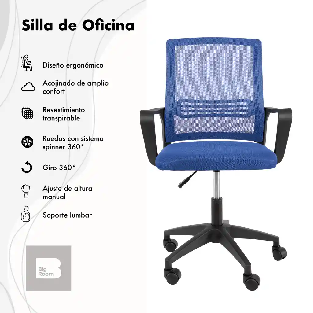 Set 2 Sillas De Escritorio Ergonomica Para Oficina Giratoria