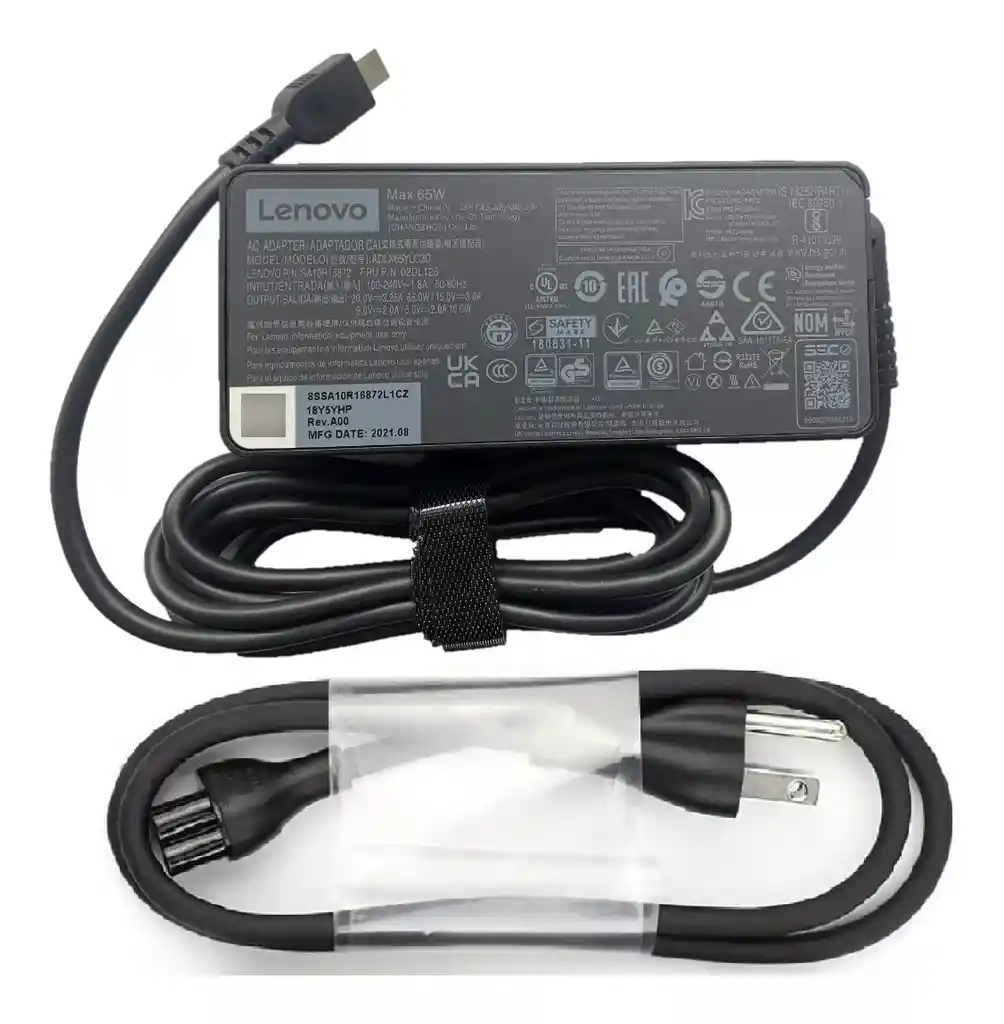 01fr024 Lenovo Usb C Adapter 65w 3.25a 20v Adlx65ycc3a