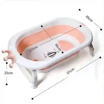 Bañera Tina Para Bebe Plegable Portail Rosada 8005